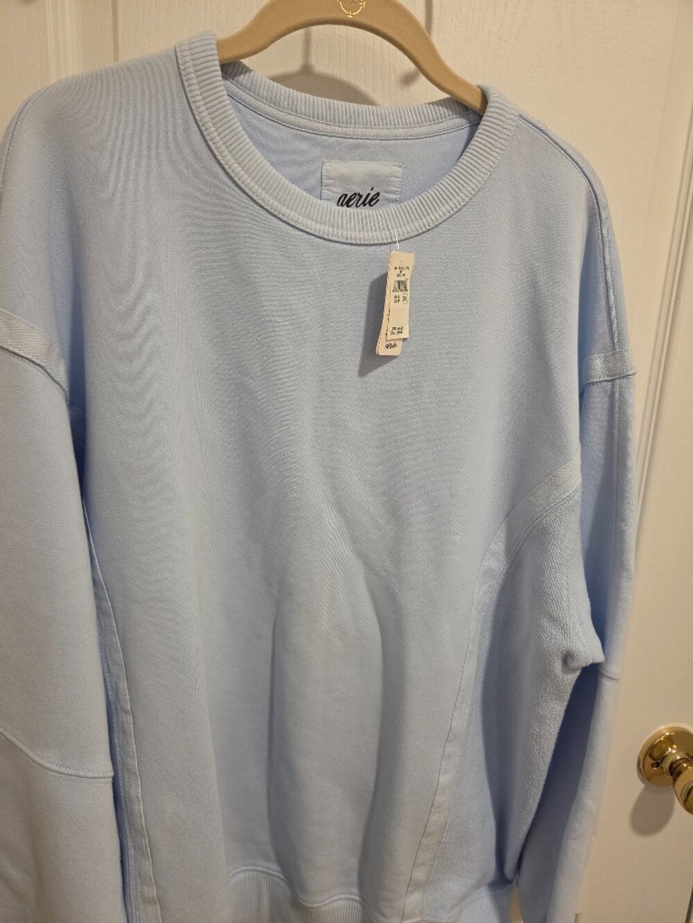 Aerie Light Blue Oversized Cotton Sweatshirt